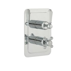 Just Taps Grosvenor Lever Thermostatic Concealed 1 Outlet Shower Valve, Vertical-Brass With Chrome Finishing