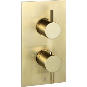 Just Taps VOS Thermostatic Concealed 1 Outlet Shower Valve-Brushed Brass 
