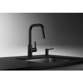 KWC Luna-E single lever Kitchen mixer tap with pull out spray Matt Black