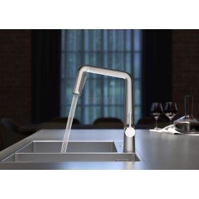 KWC Kio Single Lever  Kitchen mixer tap With Pull out Spray Decor Steel