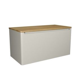 Crosswater Artist 1000 Single Drawer Unit & Solid Oak Worktop-Cashmere Matt