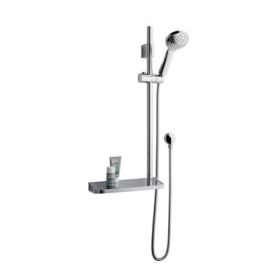 Eastbrook 700mm Tall Sliding Riser Kit with Rectangular Soap Dish, Shower Handset & Hose - Chrome