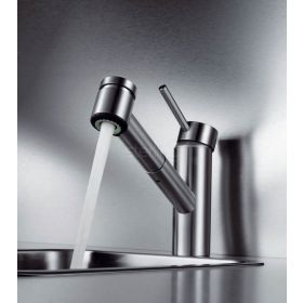 KWC Inox Kitchen mixer tap with pull out spray Stainless Steel