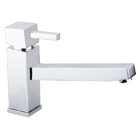 Just Taps Kubix Single Lever Sink Mixer, Swivel Spout