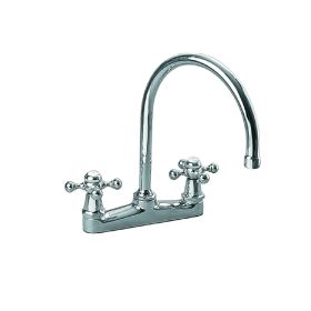 Just Taps Queen's Deck Mounted Sink Mixer, Swivel Spout