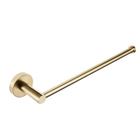 Just Taps VOS Round Wall Mounted Towel Rail 316.5mm-Brushed Brass
