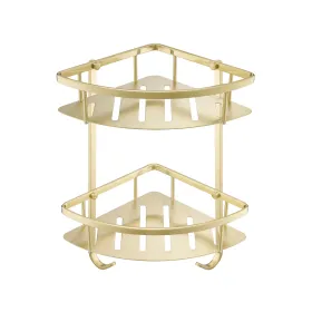 Just Taps Corner Twin Basket-Brushed Brass