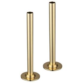 Just Taps Brushed Brass Set of Pipe and Flanges for Radiators Valves 