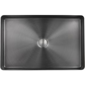 Just Taps Vos Brushed Black Grade 316 Stainless Steel Counter Top Basin – square
