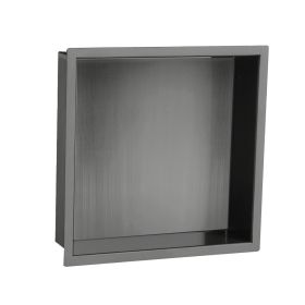 Just Taps VOS 300x300mm Shower Niche Brushed Black