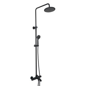Just Taps VOS Thermostatic Bar Valve 3 Oulets, Adjustable Riser And Multifunction Shower Handle-Matt Black