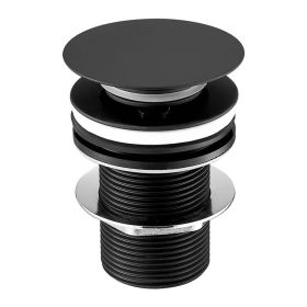 Just Taps Vos Free Flow Basin Waste Unslotted-Matt Black