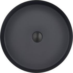 Just Taps Vos Matt Black Grade 316 Stainless Steel Counter Top Basin-Round