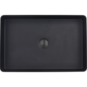 Just Taps Vos Grade 316 Stainless Steel Rectangular Counter Top Basin-Matt Black 