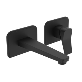 Just Taps Hix Matt Black single lever wall mounted basin mixer