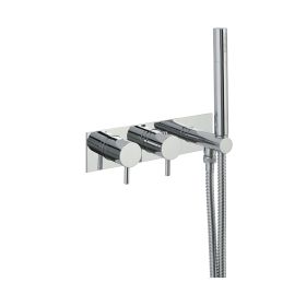 Just Taps Florence Thermostatic Concealed 2 Outlet Shower Valve With Attached Handle