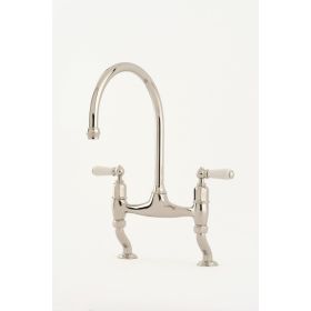 Perrin & Rowe Ionian bridge with levers Kitchen Mixer Tap Polished Nickel