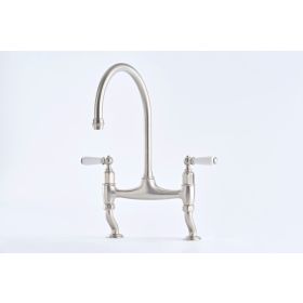 Perrin & Rowe Ionian bridge with levers Kitchen Mixer Tap Pewter