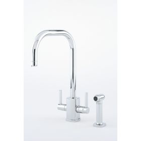 Perrin & Rowe Juliet Square 'U' Kitchen mixer Spout with rinse Chrome (Rubiq)