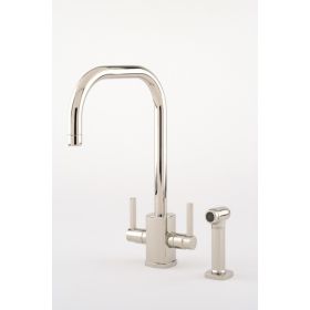 Perrin & Rowe Juliet Square 'U' Kitchen mixer Spout with rinse Polished Nickel (Rubiq)