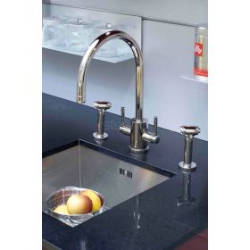 Perrin & Rowe Juliet Round 'C'  Kitchen mixer Spout with rinse Chrome (Rubiq)