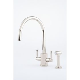 Perrin & Rowe Juliet Round 'C'  Kitchen mixer Spout with rinse Polished Nickel (Rubiq)