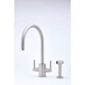 Perrin & Rowe Juliet Round 'C'  Kitchen mixer Spout with rinse Pewter (Rubiq)