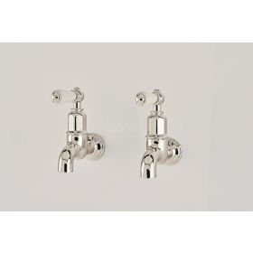 Perrin & Rowe Mayan Wall Bib with Levers Kitchen mixer Tap Polished Nickel