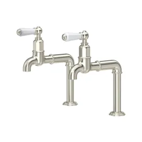 Perrin & Rowe Mayan Deck Bib with levers Kitchen mixer Tap Pewter