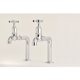 Perrin & Rowe Ionian Deck Bib X-head Kitchen mixer Tap Polished Nickel