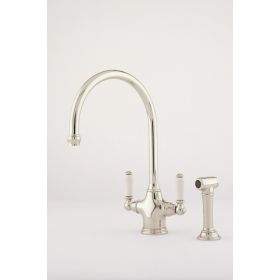 Perrin & Rowe Phoenician mono Kitchen mixer Tap & rinse Polished Nickel