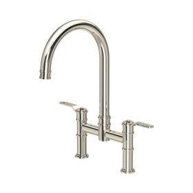 Perrin & Rowe Armstrong Bridge Textured Kitchen mixer Tap Polished Nickel
