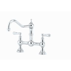 Perrin & Rowe Provence Bridge with levers Kitchen mixer Tap Chrome 