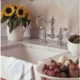 Perrin & Rowe Provence Bridge with levers Kitchen mixer Tap Polished Nickel
