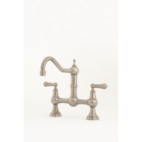 Perrin & Rowe Provence Bridge with levers Kitchen mixer Tap Pewter