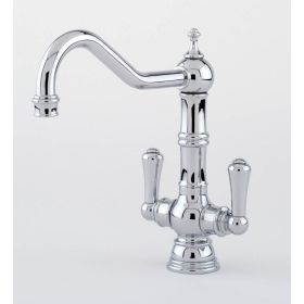 Perrin & Rowe Provence twin lever Kitchen mixer Tap Chrome