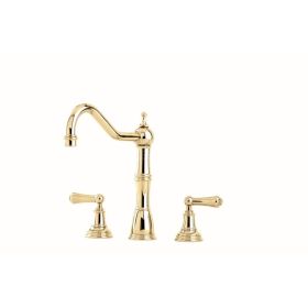 Perrin & Rowe Provence 3hole with levers Kitchen mixer Tap Gold (Alsace)