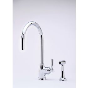 Perrin & Rowe Langbourn 'C' Spout with rinse Kitchen mixer Tap Chrome