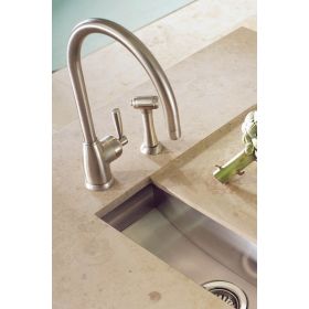 Perrin & Rowe Langbourn 'C' Spout with rinse Kitchen mixer Tap Pewter (Mimas)