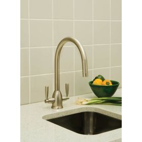 Perrin & Rowe Langbourn 'C' Spout Kitchen mixer Tap Pewter (Oberon)