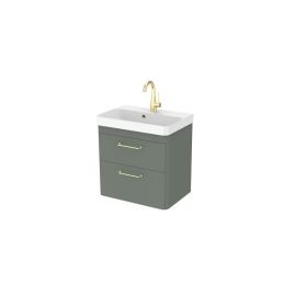 Saneux HYDE 55cm 2 drawer wall mounted unit - Matt Sage