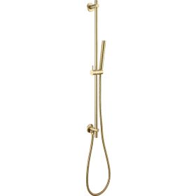 Just Taps VOS Slide Rail with Single Function Hand Shower and Hose with bottom outlet-Brushed Brass