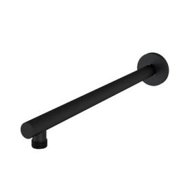 Eastbrook 400mm Modern Wall Mounted Round Fixed Over Head Shower Arm - Matt Black