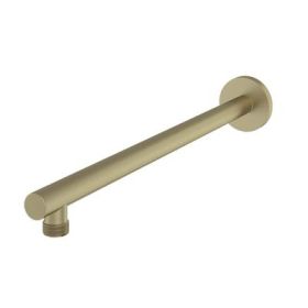 Eastbrook 400mm Modern Wall Mounted Round Fixed Over Head Shower Arm - Brushed Brass