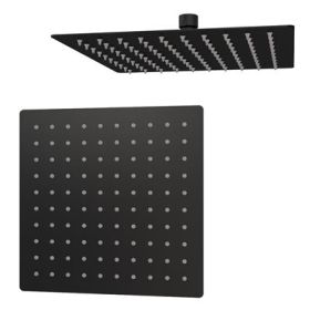 Eastbrook 8" (200mm x 200mm) Square Fixed Over Head Shower Head - Matt Smooth Black