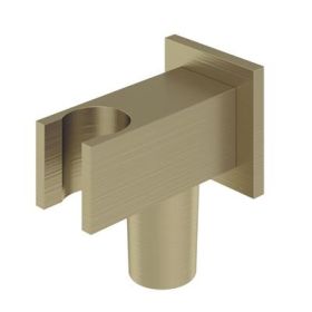 Eastbrook Square Wall Elbow & Shower Handset Holder - Brushed Brass