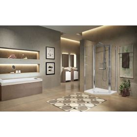Novellini Lunes 2.0 Pentagonal PG Offset Shower Enclosure