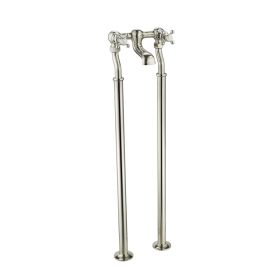 Just Taps Grosvenor Crosshead Freestanding Bath Filler Tap-Nickel