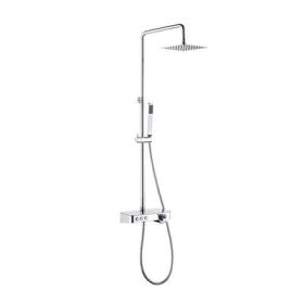 Eastbrook Thermostatic Shower Pole with Shower Shelf - Chrome