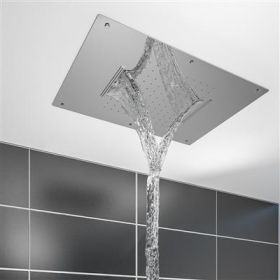 Eastbrook Ceiling Mounted Stainless Steel Double Flow Waterfall Shower - Chrome